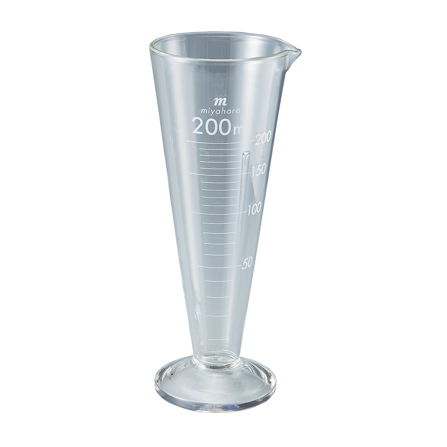 ミヤハラ液量計(円錐型)白目盛 24-2970-05 宮原計量器製作所 200ML
