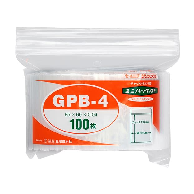 (24-2880-01)ユニパックＧＰ GPB-4(85X60MM)100ﾏｲ ﾕﾆﾊﾟｯｸGP【1袋単位】【2019年カタログ商品】
