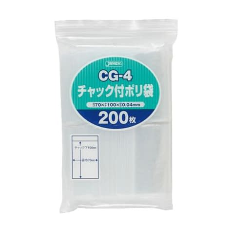 チャック付ポリ袋 24-2881-02 ジャパックス CG-4(100X70MM)200マイ