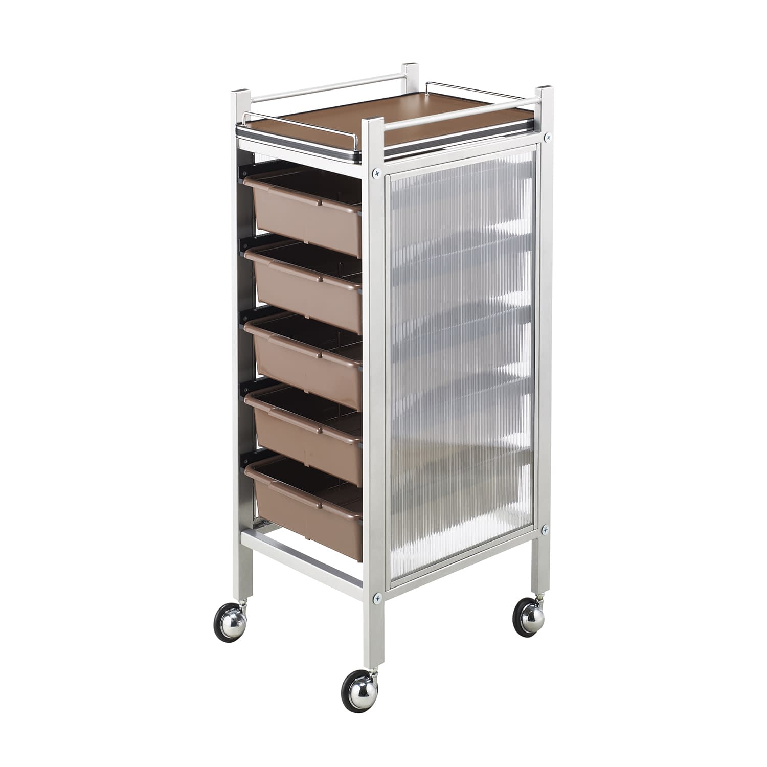 カラーアプリワゴン(収納タイプ) カート(回診車) 24-3370-0002 ブラウン MATSUYOSHI SN-AP009