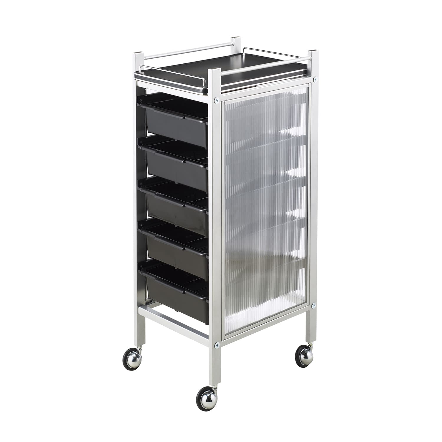 カラーアプリワゴン(収納タイプ) カート(回診車) 24-3370-0003 ブラック MATSUYOSHI SN-AP009