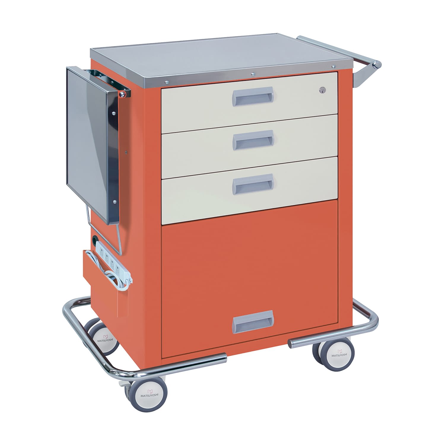 マツヨシ救急カート ノーマルツートン エマージェンシーカート 24-3321-01 MATSUYOSHI MY-4655O(オレンジ)