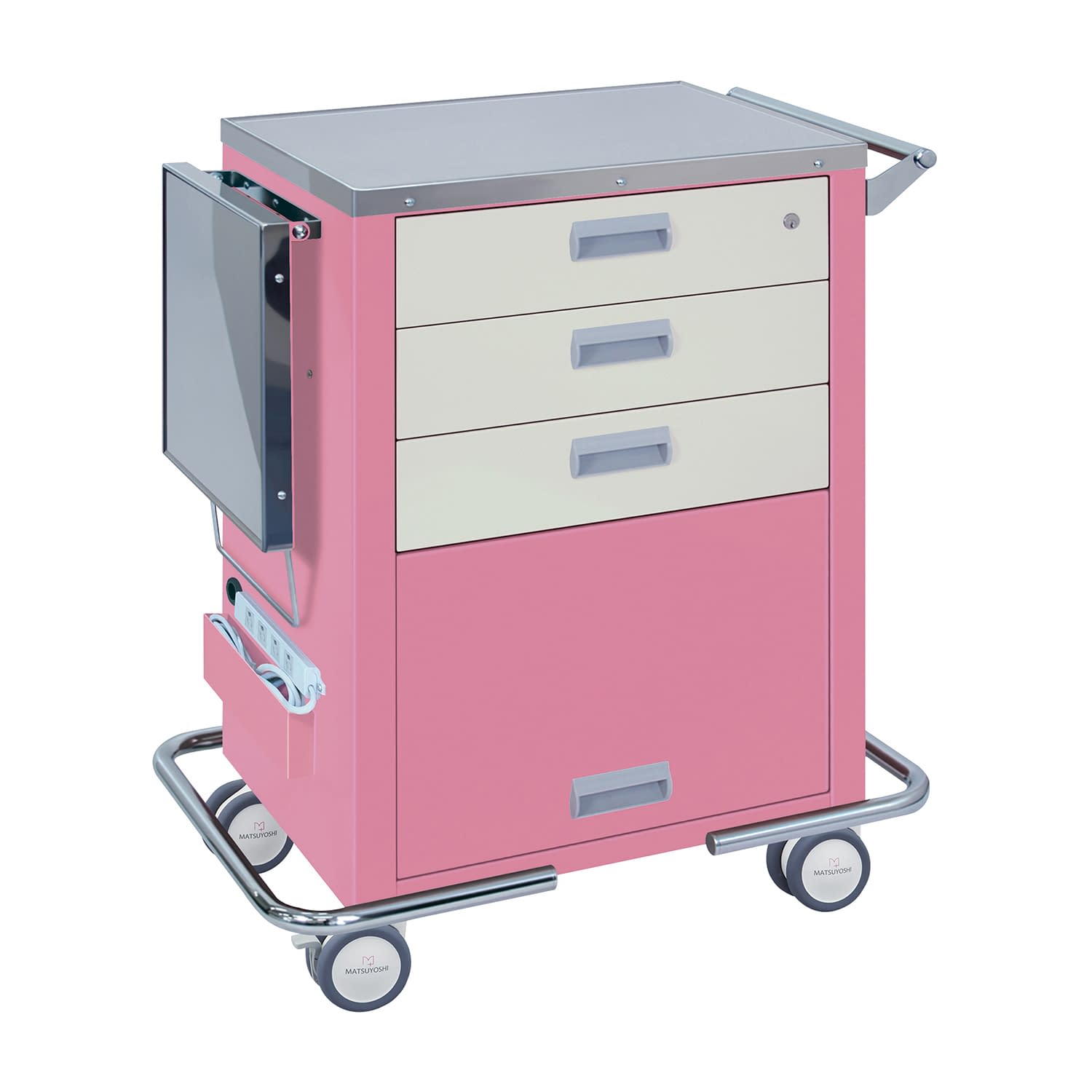 マツヨシ救急カート ノーマルツートン エマージェンシーカート 24-3321-02 MATSUYOSHI MY-4655P(ピンク)