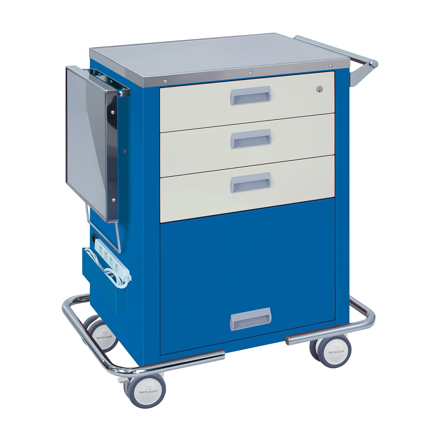 マツヨシ救急カート ノーマルツートン エマージェンシーカート 24-3321-03 MATSUYOSHI MY-4655B(ブルー)