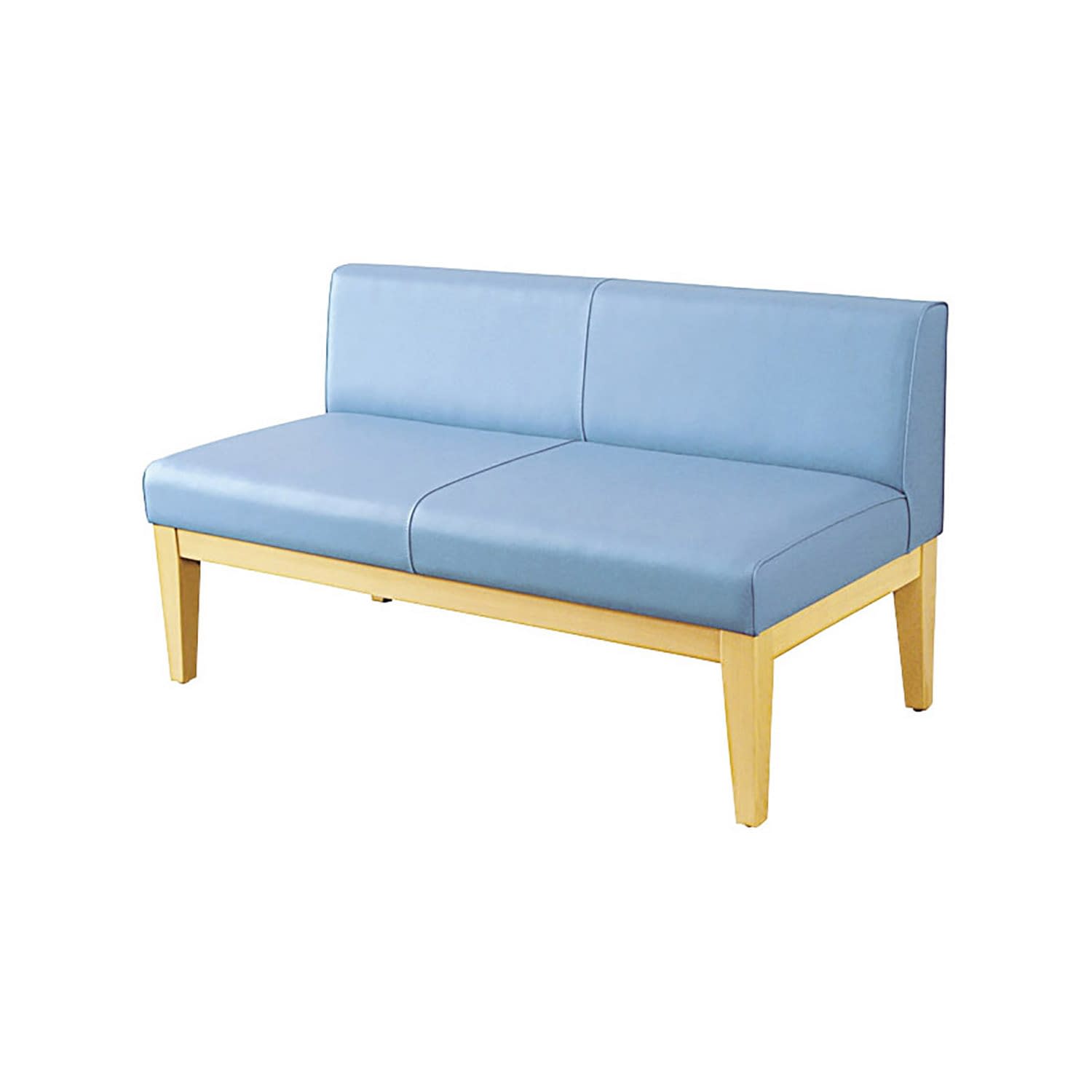 ロビーチェア(背付) 24-3012-0101 ブルー ニシキ工業 WN-1200AN(120X59X68)