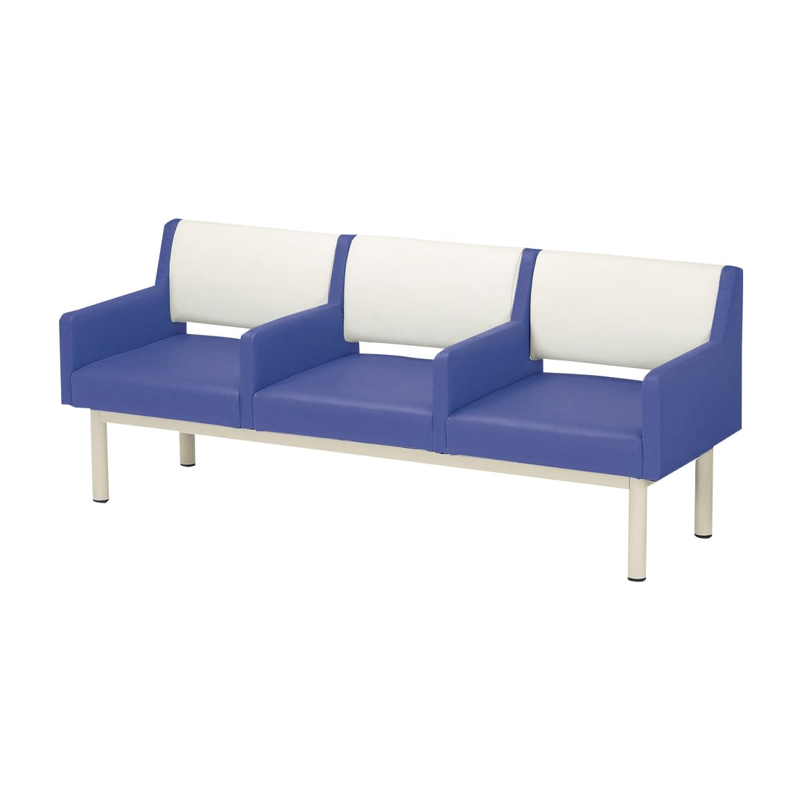 ロビーチェア(中間肘付) 24-3836-0112 コバルトブルー ニシキ工業 MZN-20C(1200X600X730