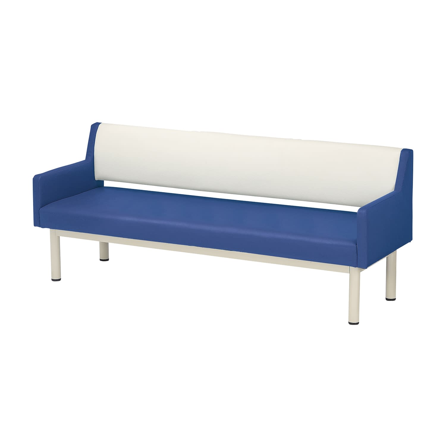 ロビーチェア(エンド肘付) 24-3836-0212 コバルトブルー ニシキ工業 MZN-30E(1800X600X730