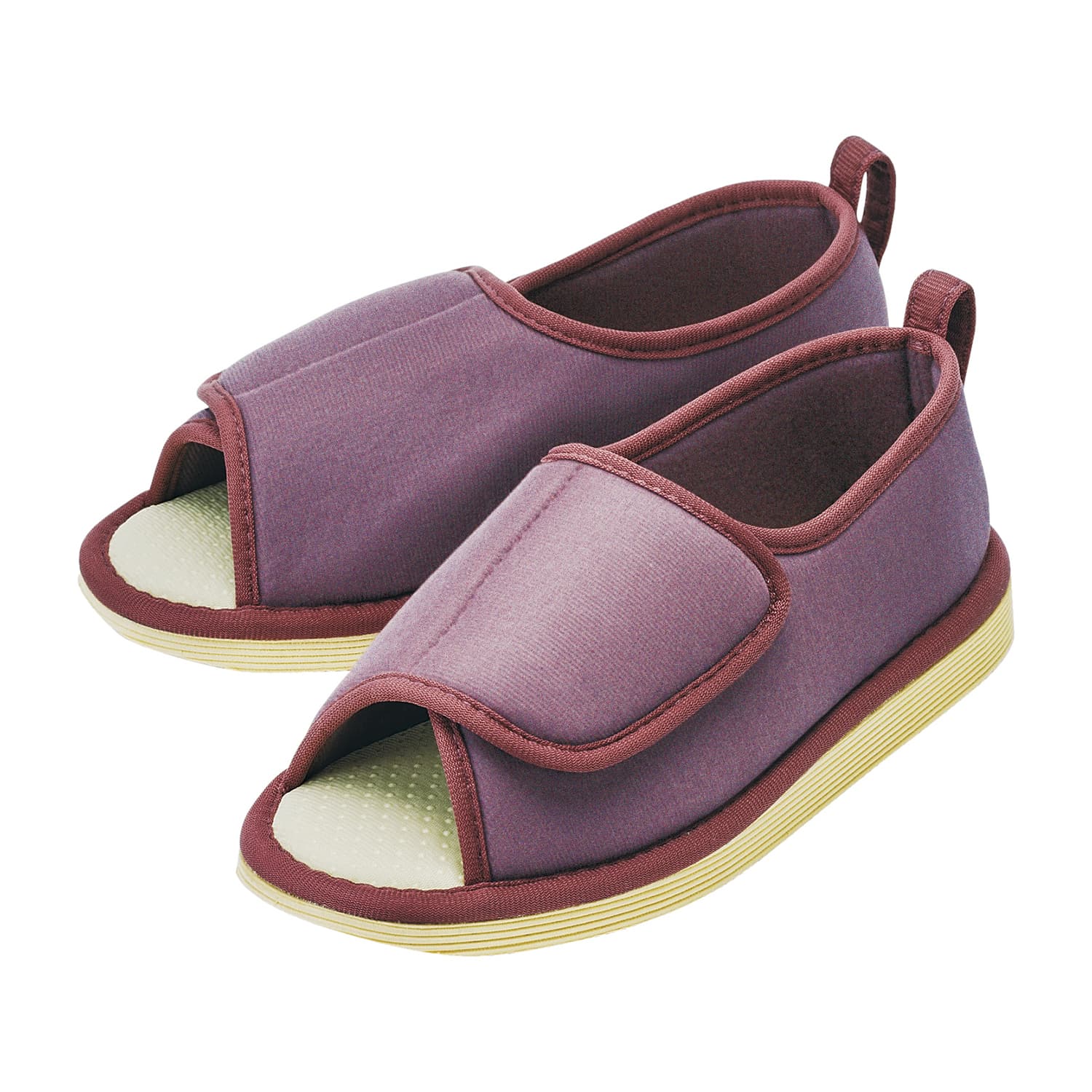 転倒予防シューズ(つま先なし) 24-4012-0001 あずき 竹虎 S(21.0-22.0CM)