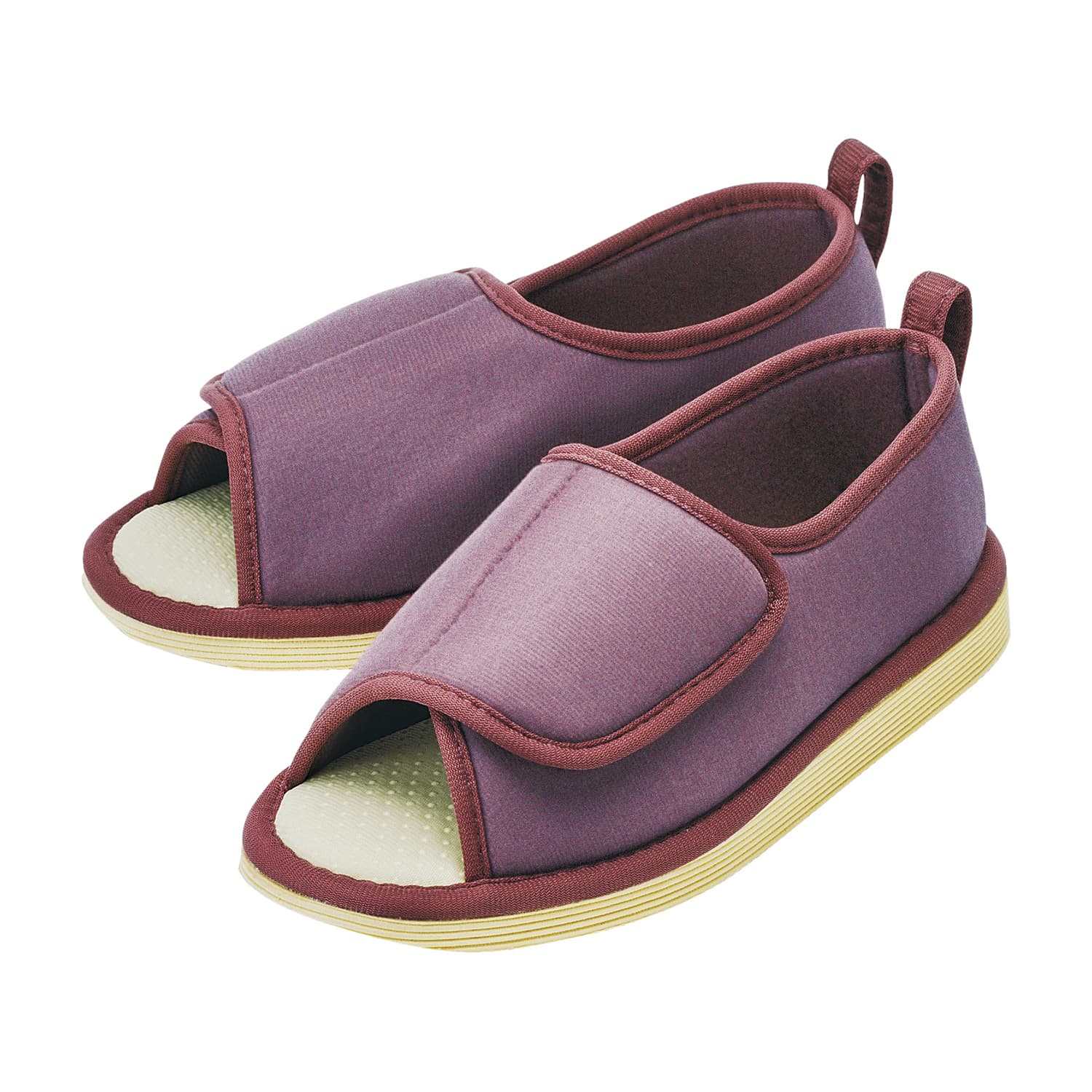 転倒予防シューズ(つま先なし) 24-4012-0101 あずき 竹虎 M(22.5-23.5CM)