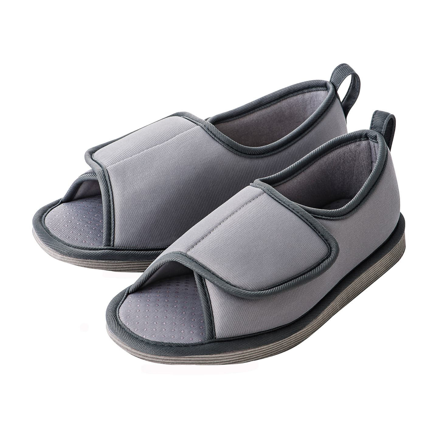 転倒予防シューズ(つま先なし) 24-4012-0305 グレー 竹虎 LL(25.5-26.5CM)