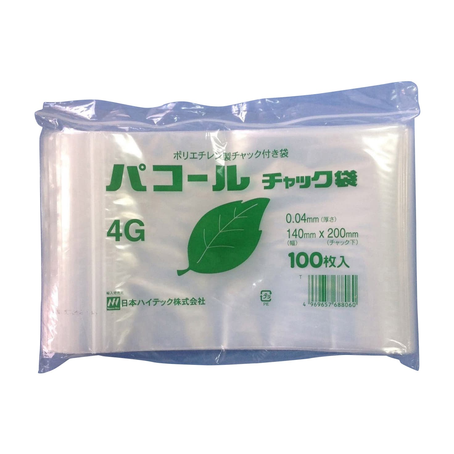 (24-3926-06)パコールチャック袋 4G(100ﾏｲX50ﾌｸﾛ) ﾊﾟｺｰﾙﾁｬｯｸﾌﾞｸﾛ【1箱単位】【2019年カタログ商品】