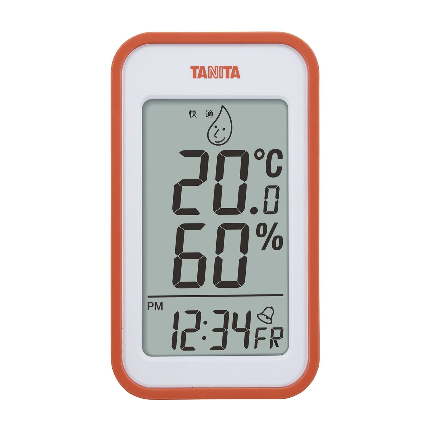 (24-3896-01)デジタル温湿度計 TT-559(ｵﾚﾝｼﾞ) ﾃﾞｼﾞﾀﾙｵﾝｼﾂﾄﾞｹｲ(タニタ)【1個単位】【2019年カタログ商品】