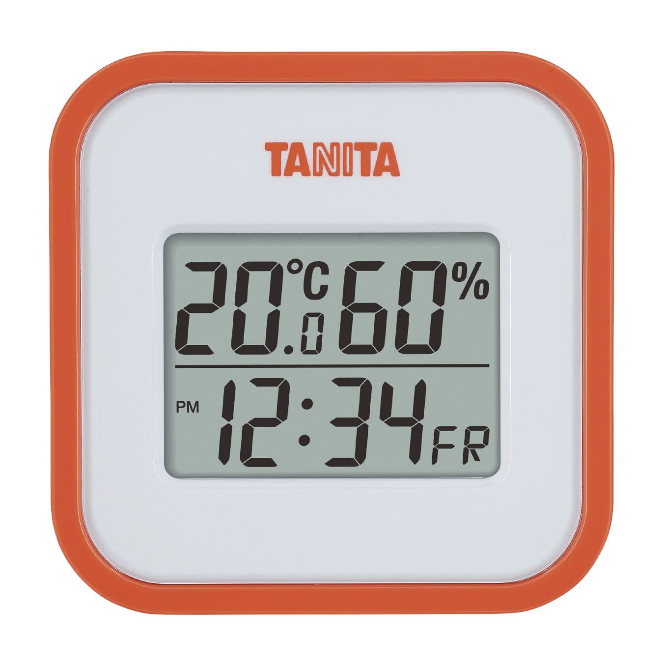 (24-3897-01)デジタル温湿度計 TT-558(ｵﾚﾝｼﾞ) ﾃﾞｼﾞﾀﾙｵﾝｼﾂﾄﾞｹｲ(タニタ)【1個単位】【2019年カタログ商品】
