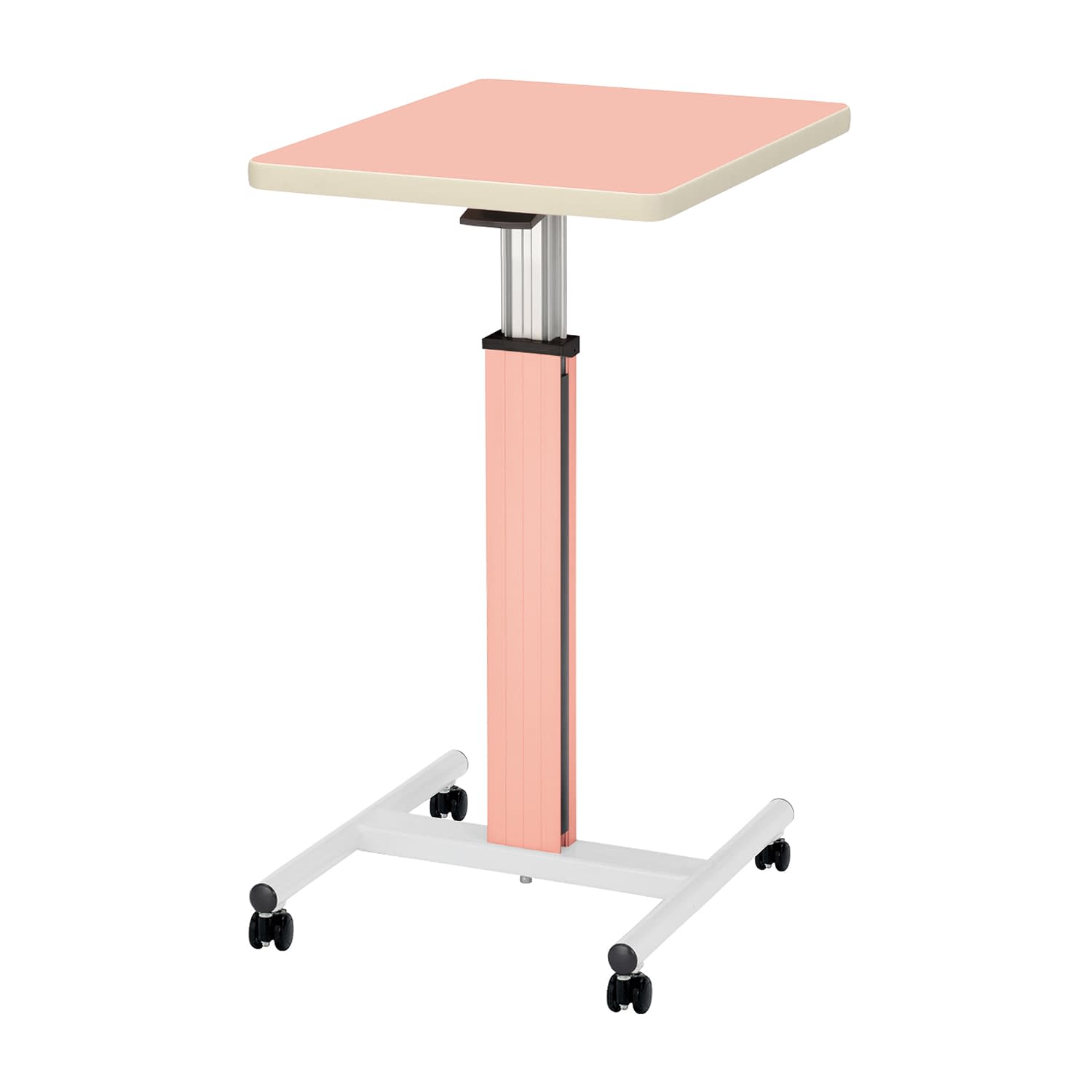 採血台(昇降式)キャスター式 キャスタータイプ 24-4144-0103 ピンク ニシキ工業 JSS-4560C(W450XD600)