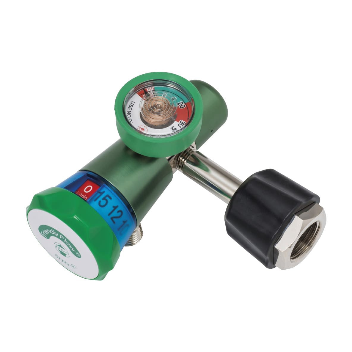 ダイヤル式酸素流量計(高圧ナット型) 高圧ナット型 24-4152-00 新鋭工業 FF-N15