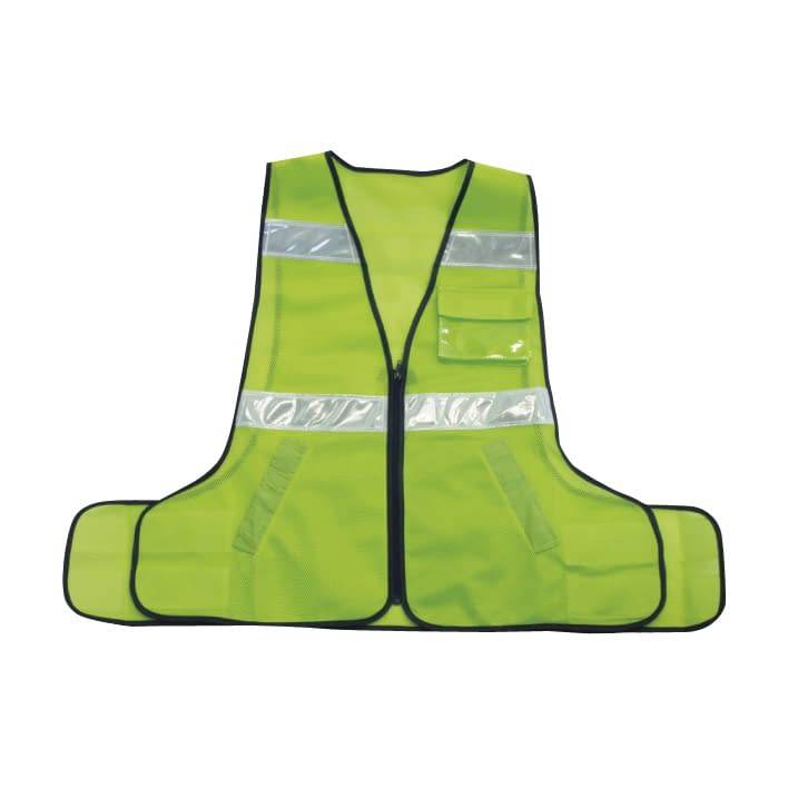 パトロールベストネオ(差替式) ベスト(防災用) 24-3936-02 ナカネ 010-1010(ケイコウグリーン)