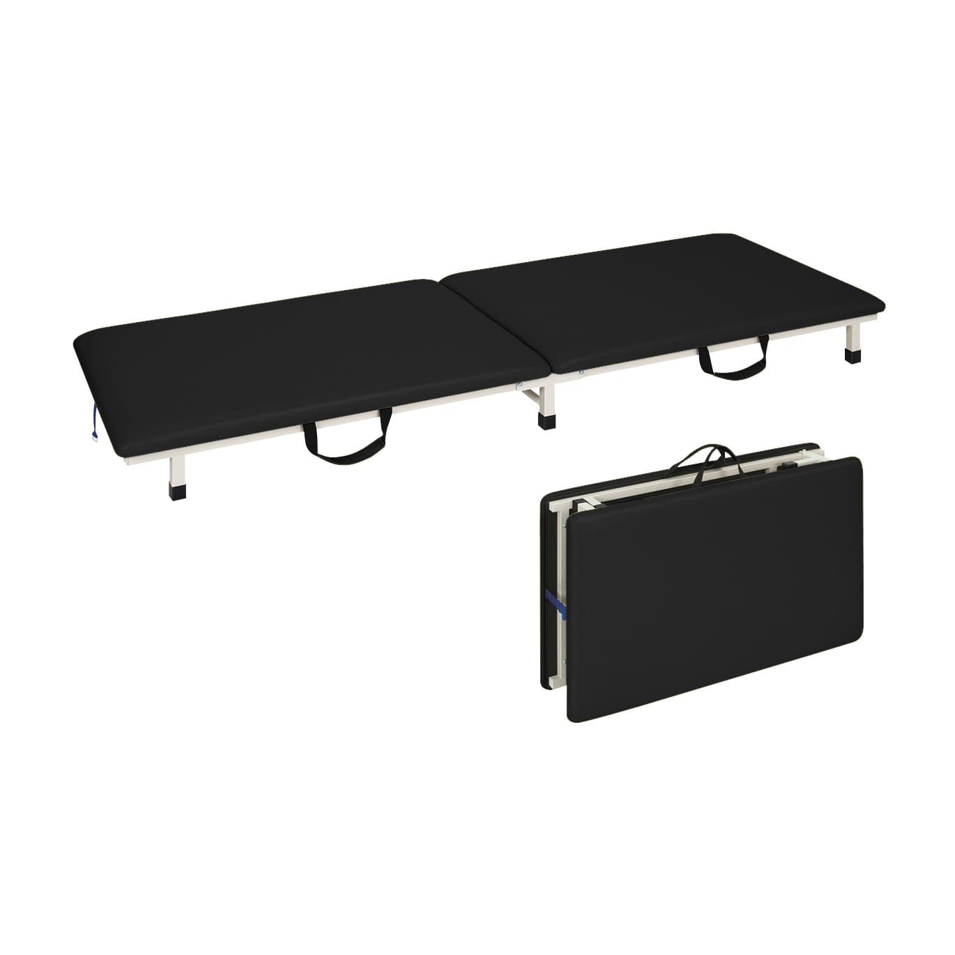 付添ポータブルベッド 24-4277-0003 ビニルレザー黒 高田ベッド製作所 TB-1262(55X180X17CM)