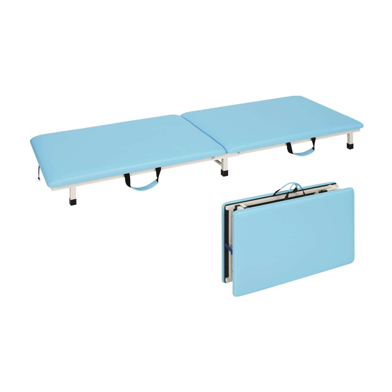 付添ポータブルベッド 24-4277-0012 ビニルレザースカイブルー 高田ベッド製作所 TB-1262(55X180X17CM)