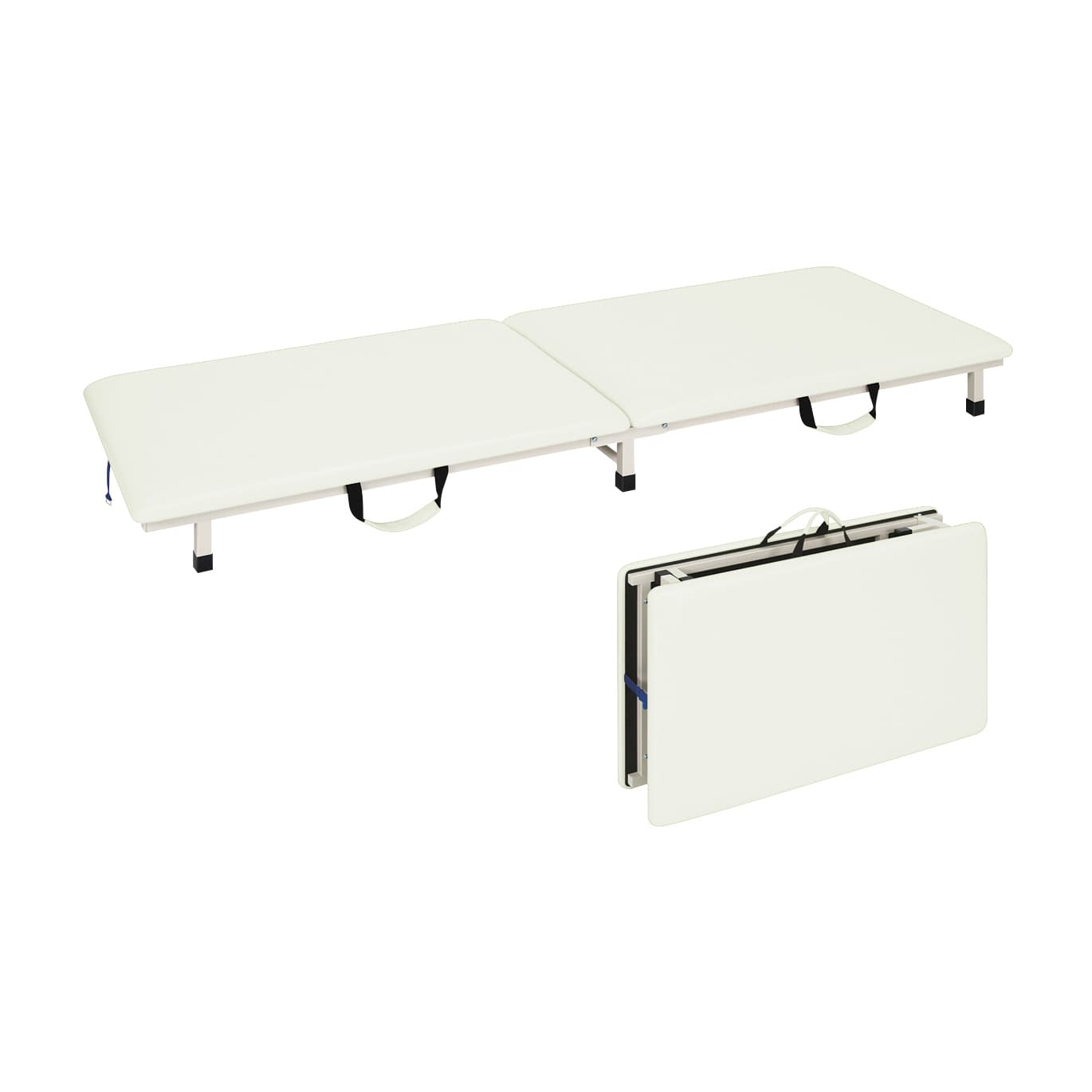 付添ポータブルベッド 24-4277-0101 ビニルレザー白 高田ベッド製作所 TB-1262(60X190X17CM)