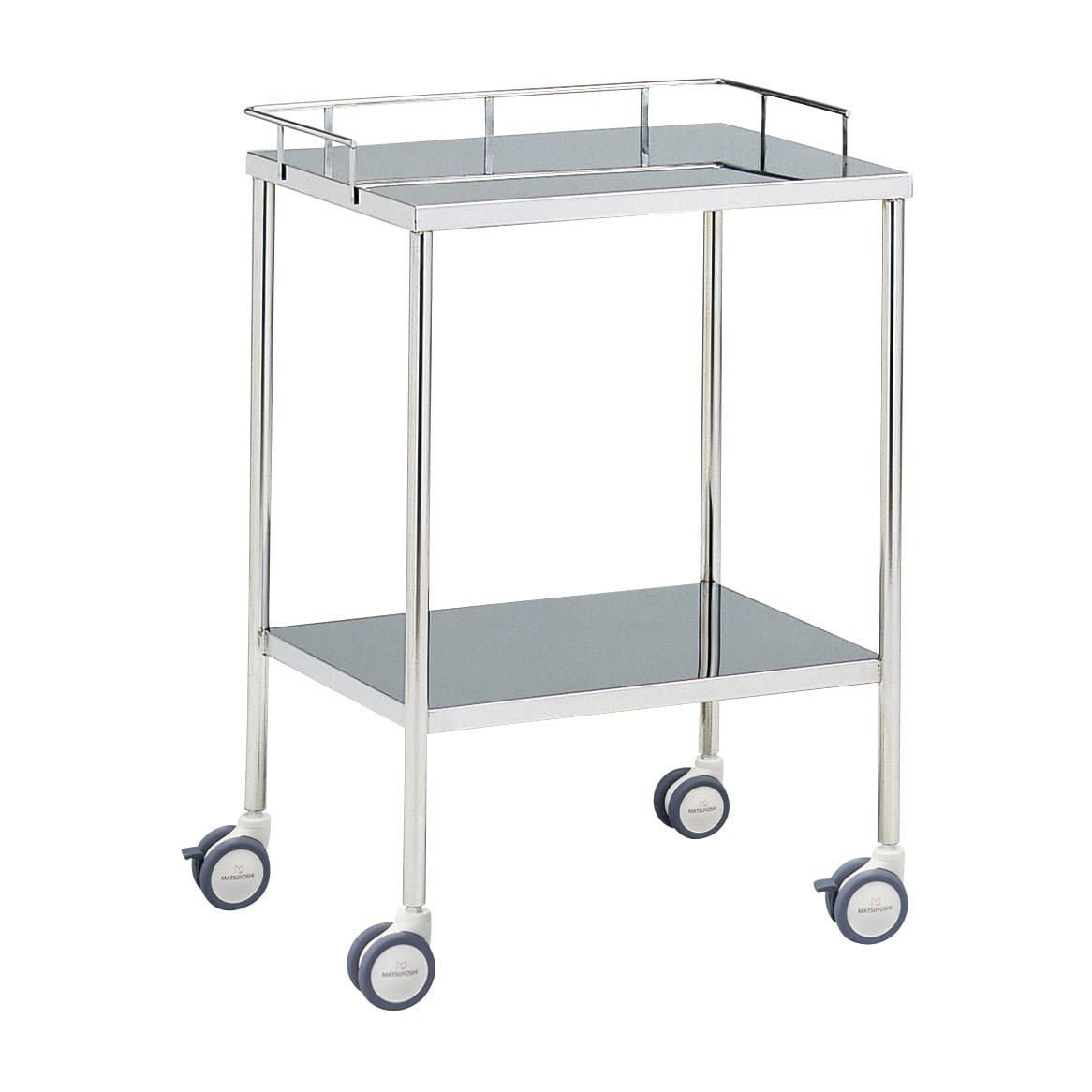 器械台 手摺付(φ75mm静音) カート(器械台) 01-2265-11 MATSUYOSHI MY-1501B(750X450X830