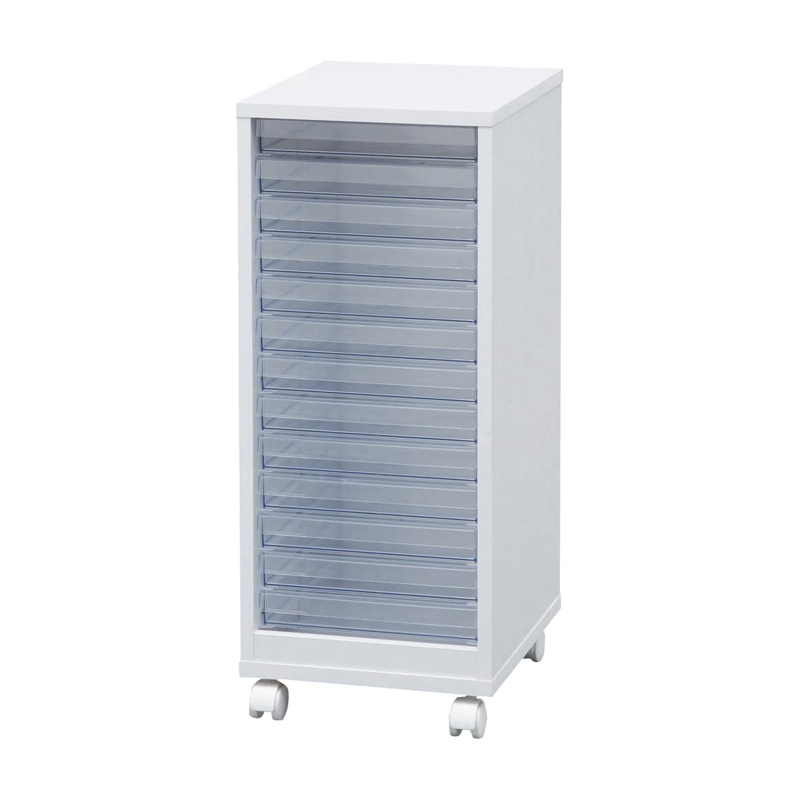 木製フロアケース (浅型13段) 浅型・13段 24-4639-00 アイリスオーヤマ MFE-7130(ホワイト)