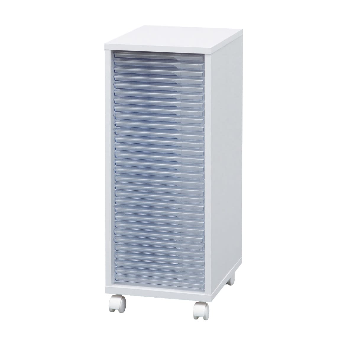 木製フロアケース (超浅型30段) 超浅型30段 24-4639-02 アイリスオーヤマ MFE-7300(ホワイト)