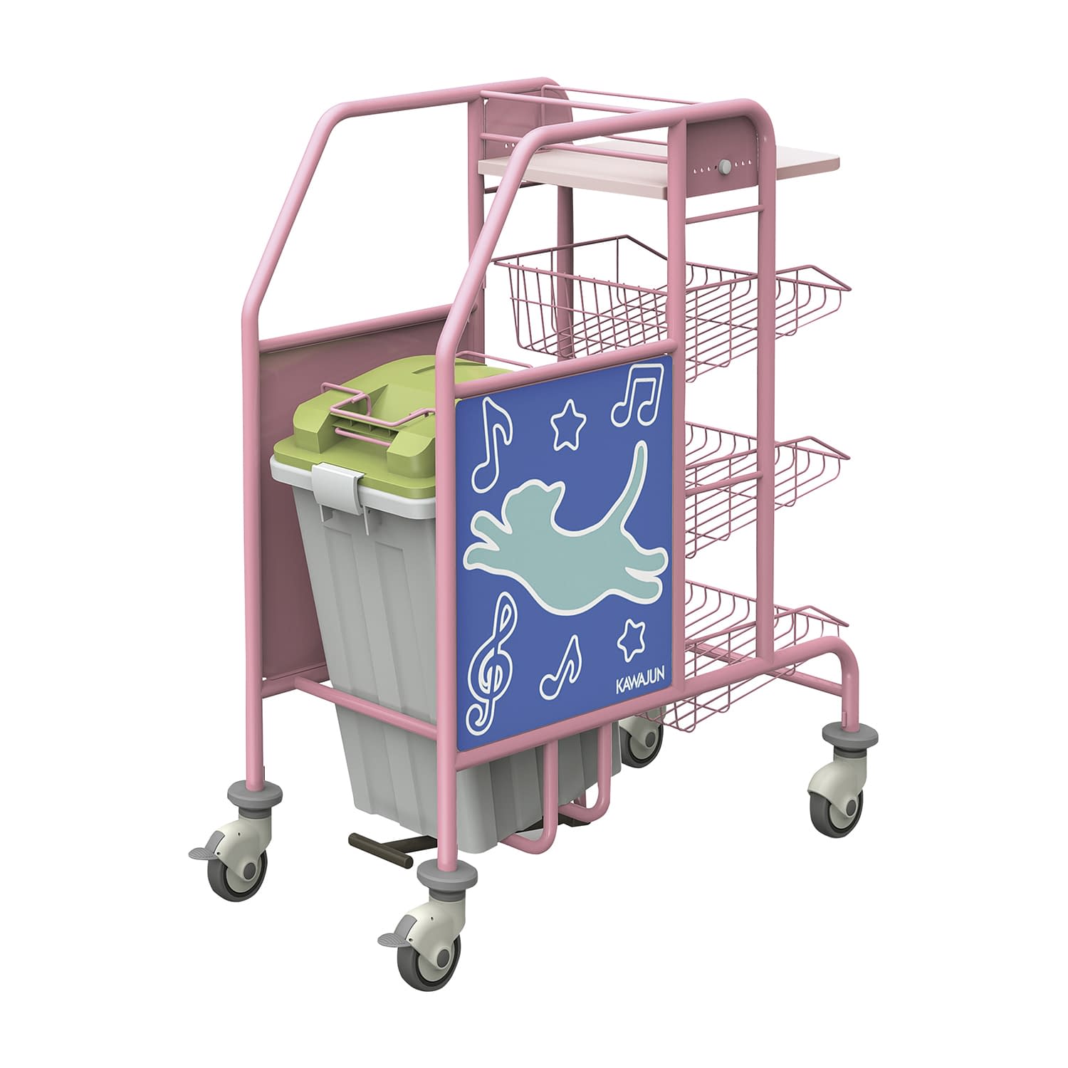 オムツ交換カート 24-5353-00 KAWAJUN MCR070PN(ピンク)