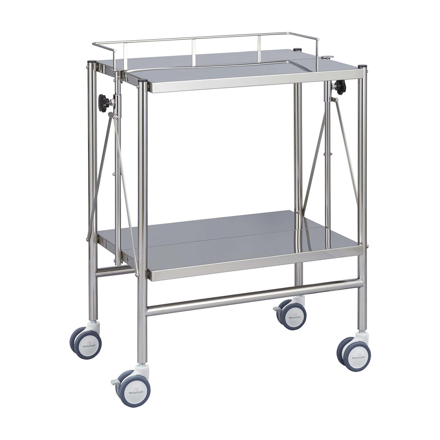 折りたたみ式器械台(自立2段手摺付) カート(折りたたみ) 24-5063-01 MATSUYOSHI MY-1583(750X450X800)