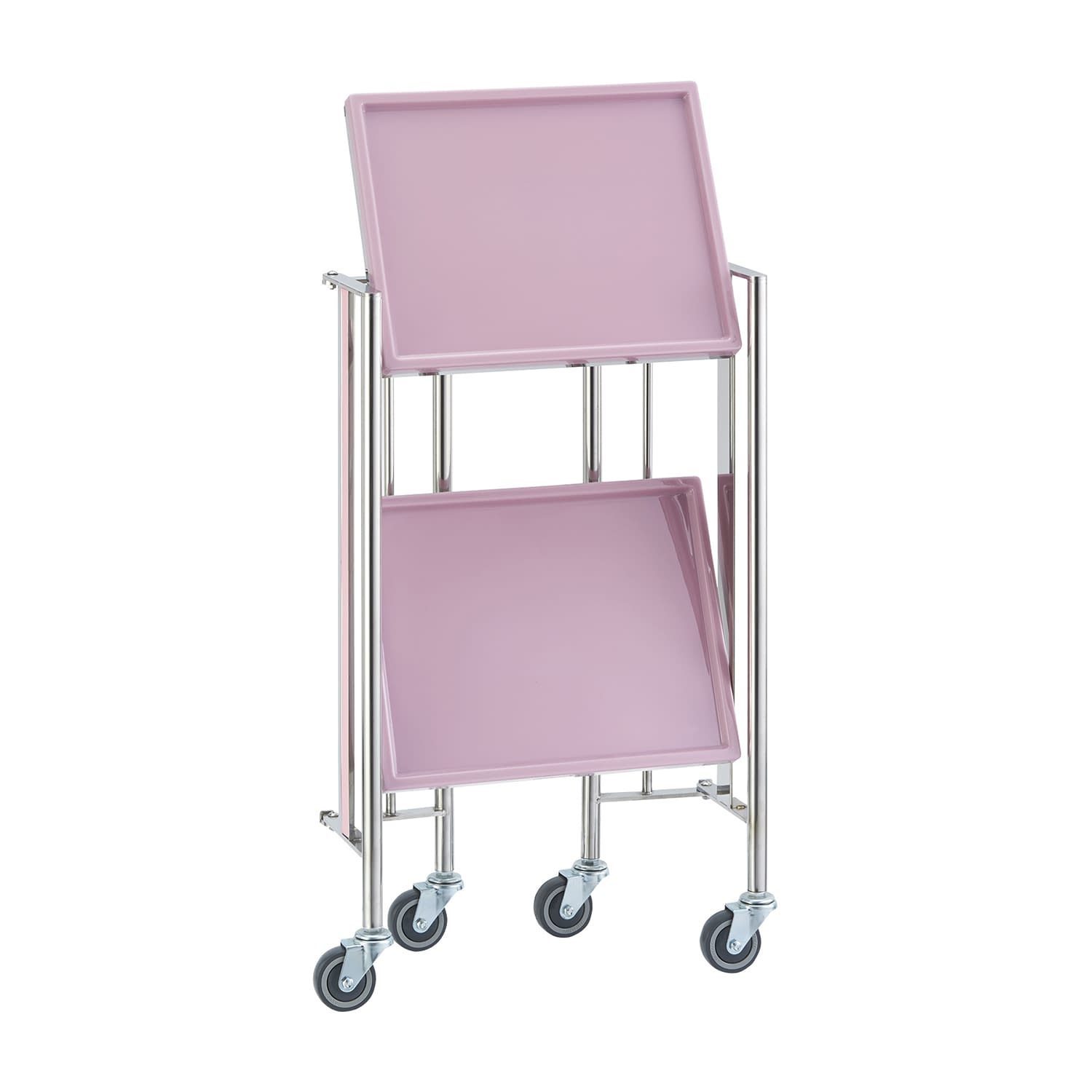カラフル折りたたみ器械台 カート(折りたたみ) 24-5067-02 MATSUYOSHI YL-FW2P(W515MM)ピンク