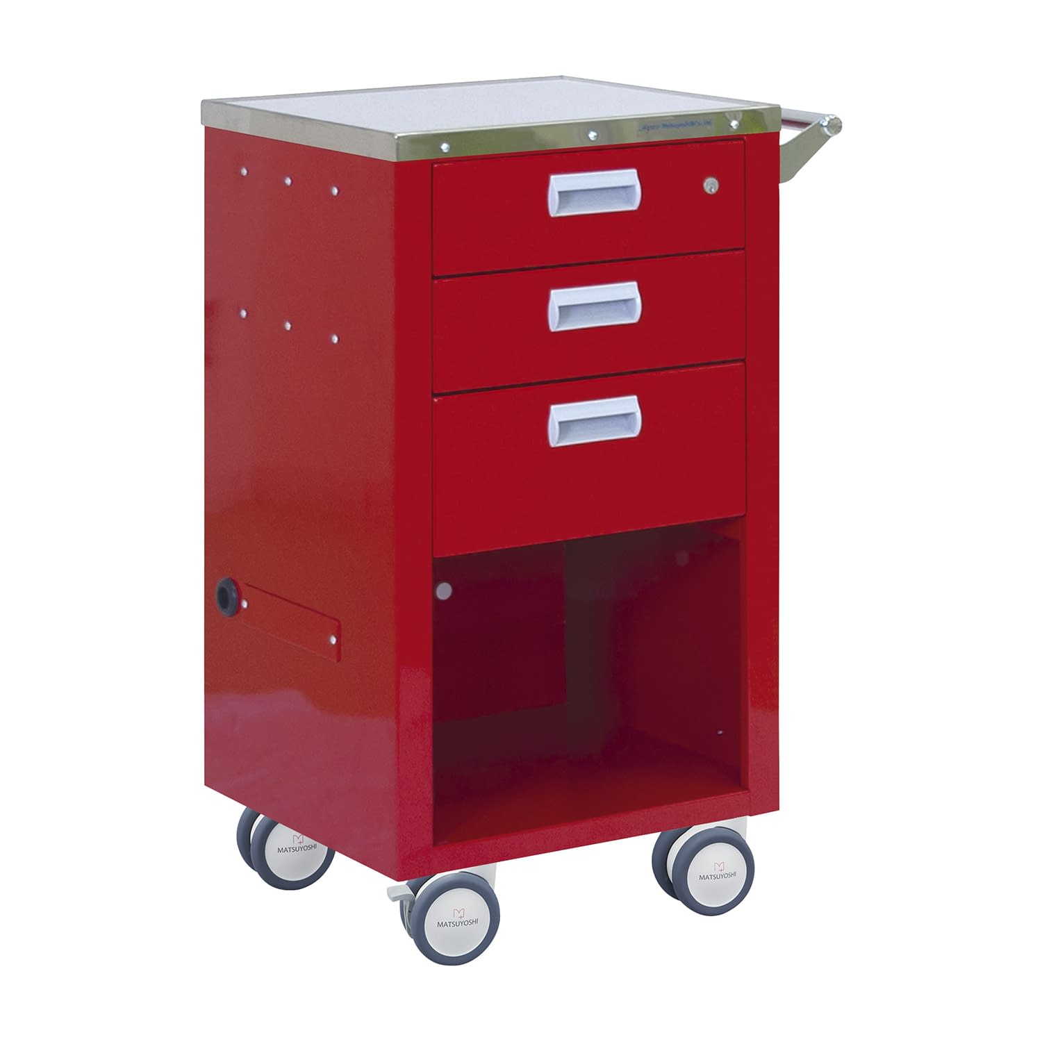 マツヨシ救急カート エコノミータイプ エマージェンシーカート 24-5055-00 MATSUYOSHI MY-4660R(レッド)