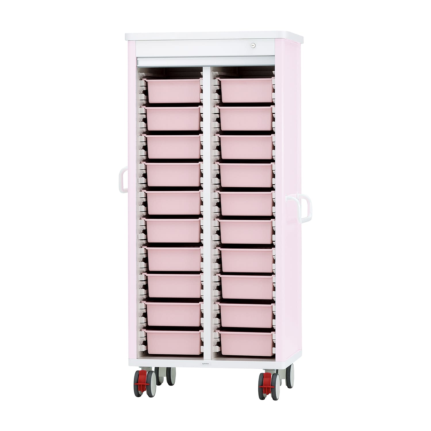 ミキシングカート(20床用)鍵付 麻酔カート 24-5215-0202 ピンク ケルン KC-102-03(ピンク)