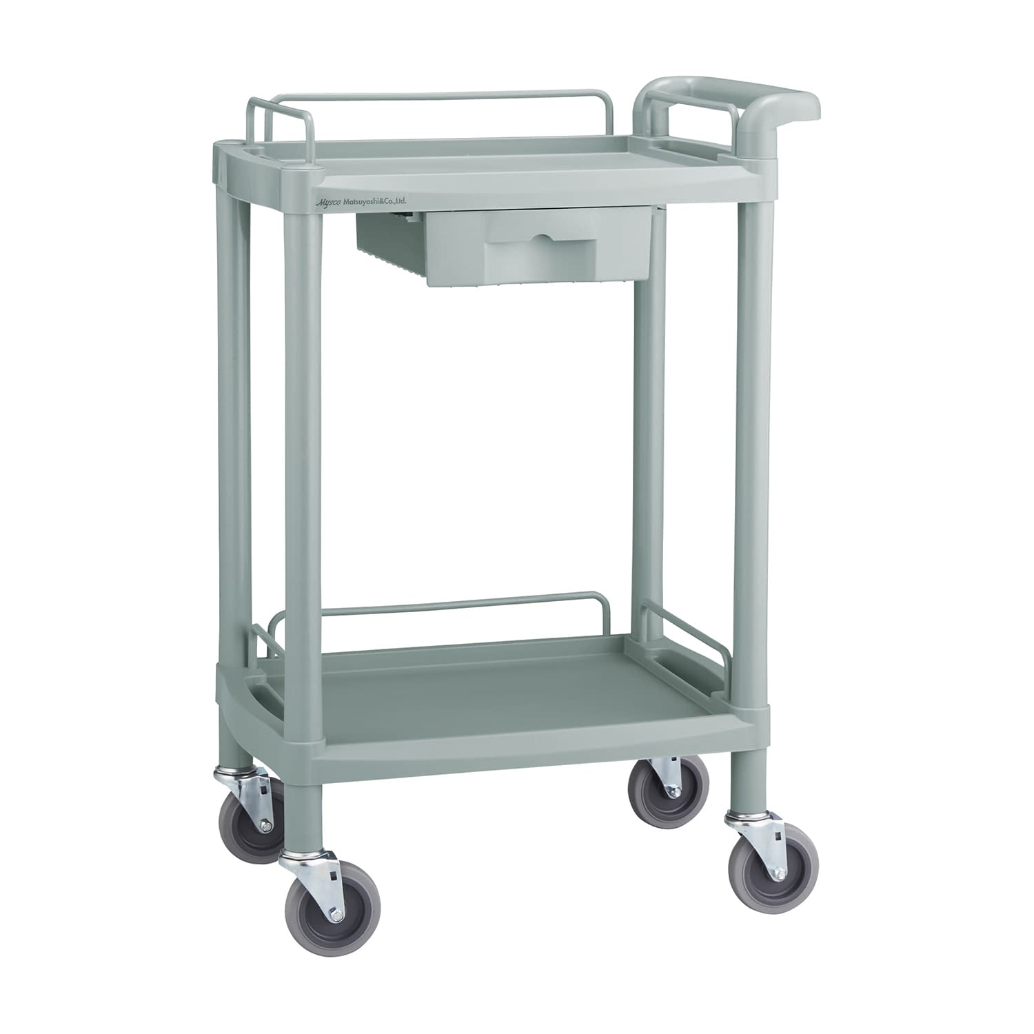 クラシックカート(押手付)二段引出付 カート(樹脂製) 24-5070-00 Matsuyoshi Y-101GHL(グレー)