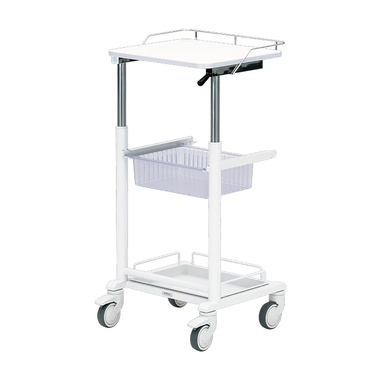 PCカート(昇降式) ナーシングカート 24-5350-0001 透明 ケルン KC-1202(ストレッチシングル)