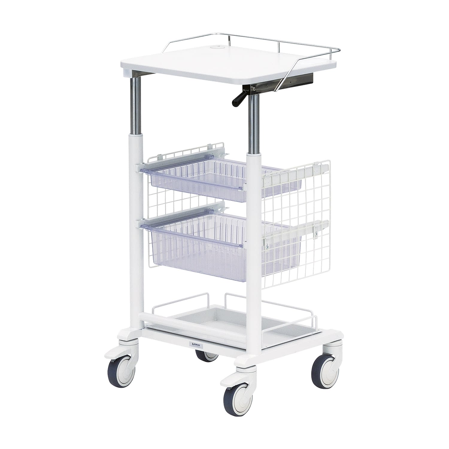 PCカート(昇降式) ナーシングカート 24-5351-0001 透明 ケルン KC-1203(ストレッチダブル)