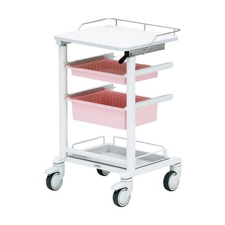PCカート(昇降式) ナーシングカート 24-5351-0002 ピンク ケルン KC-1203(ストレッチダブル)