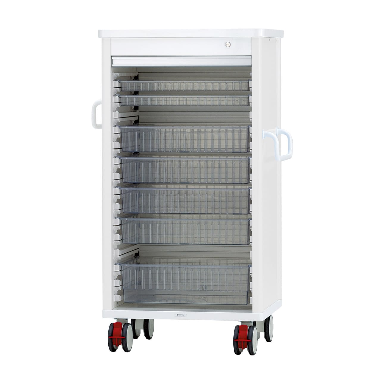 テイスウカート(シャッター)シングル キャビネット 24-5300-0301 透明 ケルン KK-220-04SET(ホワイト)