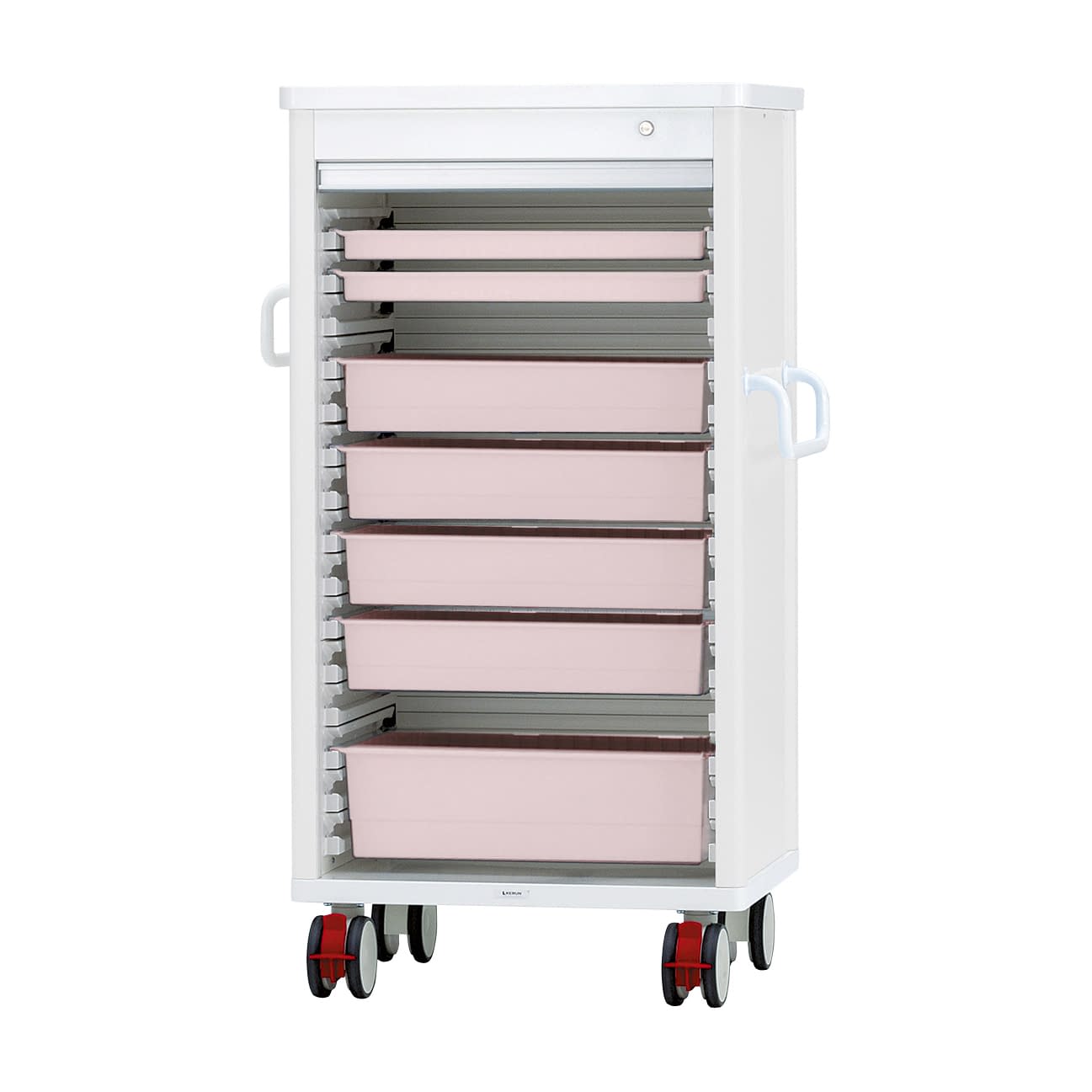 テイスウカート(シャッター)シングル キャビネット 24-5300-0302 ピンク ケルン KK-220-04SET(ホワイト)