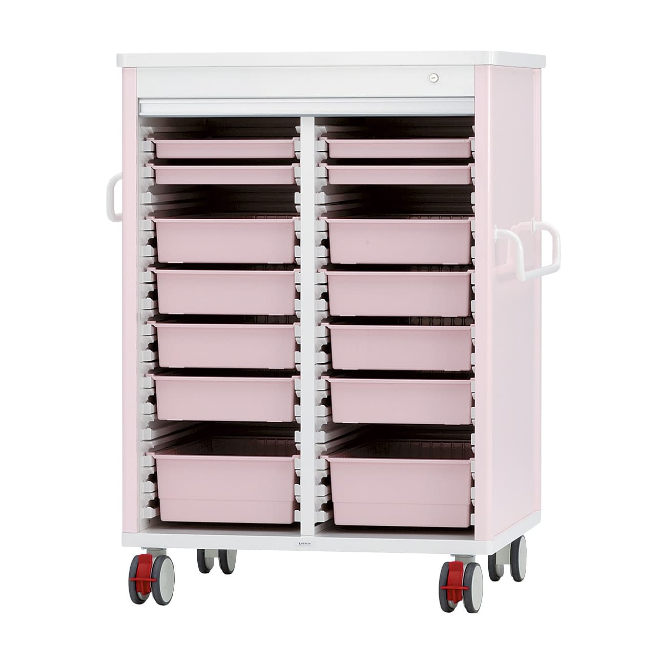 テイスウカート(シャッター)ダブル キャビネット 24-5301-0202 ピンク ケルン KK-221-03SET(ピンク)