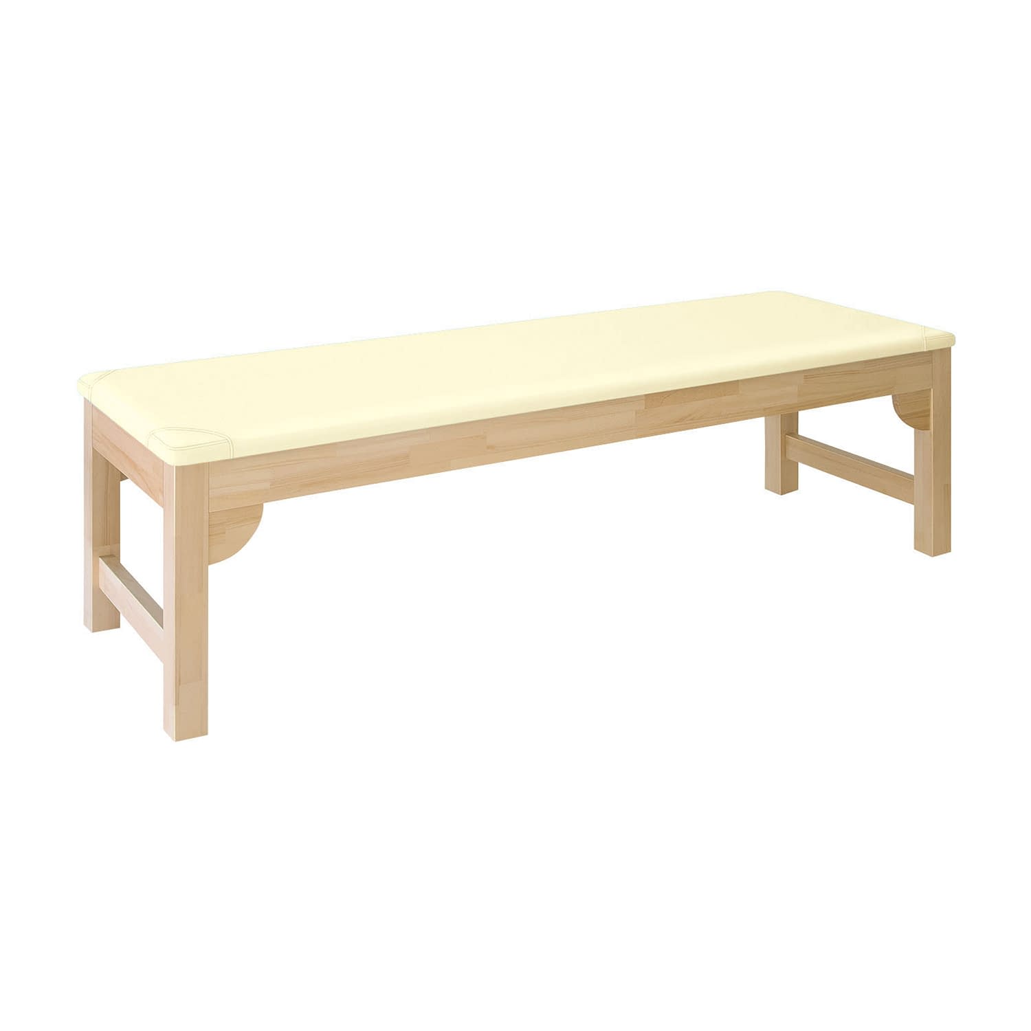 木製診察台 24-4984-0113 ビニルレザークリーム 高田ベッド製作所 TB-743(60X180X55CM)