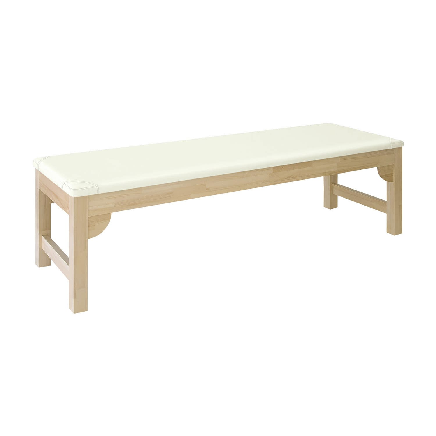 木製診察台 24-4984-0201 ビニルレザー白 高田ベッド製作所 TB-743(60X180X60CM)