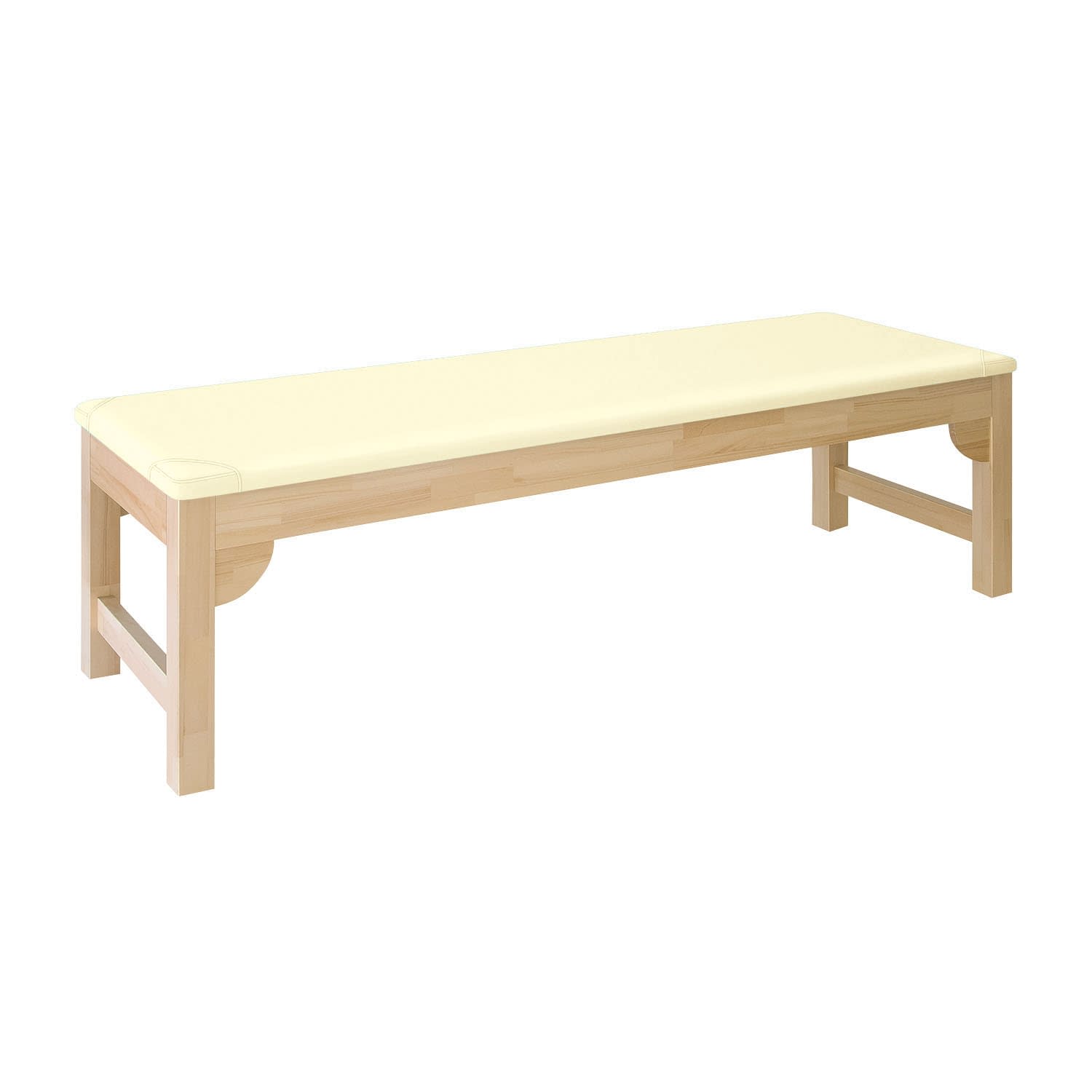 木製診察台 24-4984-0213 ビニルレザークリーム 高田ベッド製作所 TB-743(60X180X60CM)