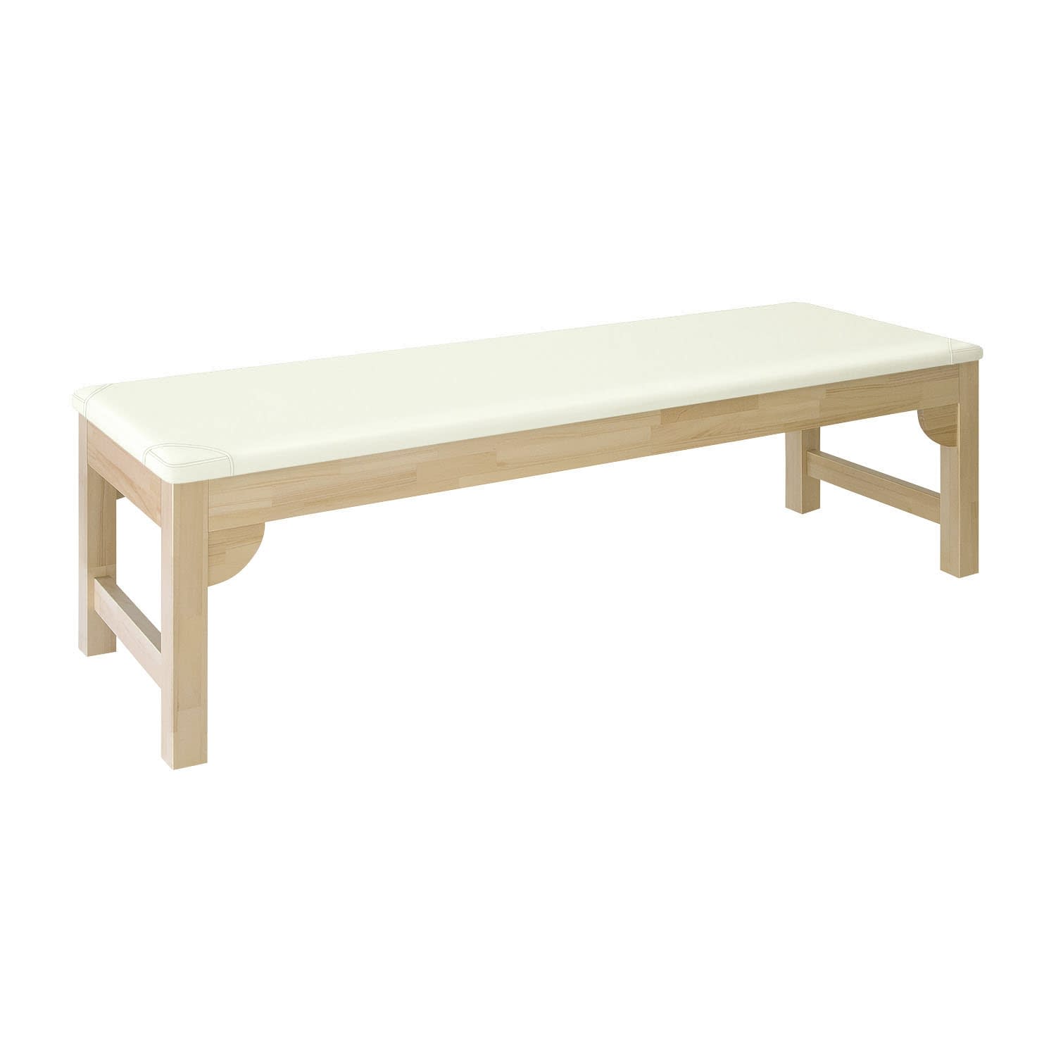 木製診察台 24-4984-0501 ビニルレザー白 高田ベッド製作所 TB-743(70X190X60CM)