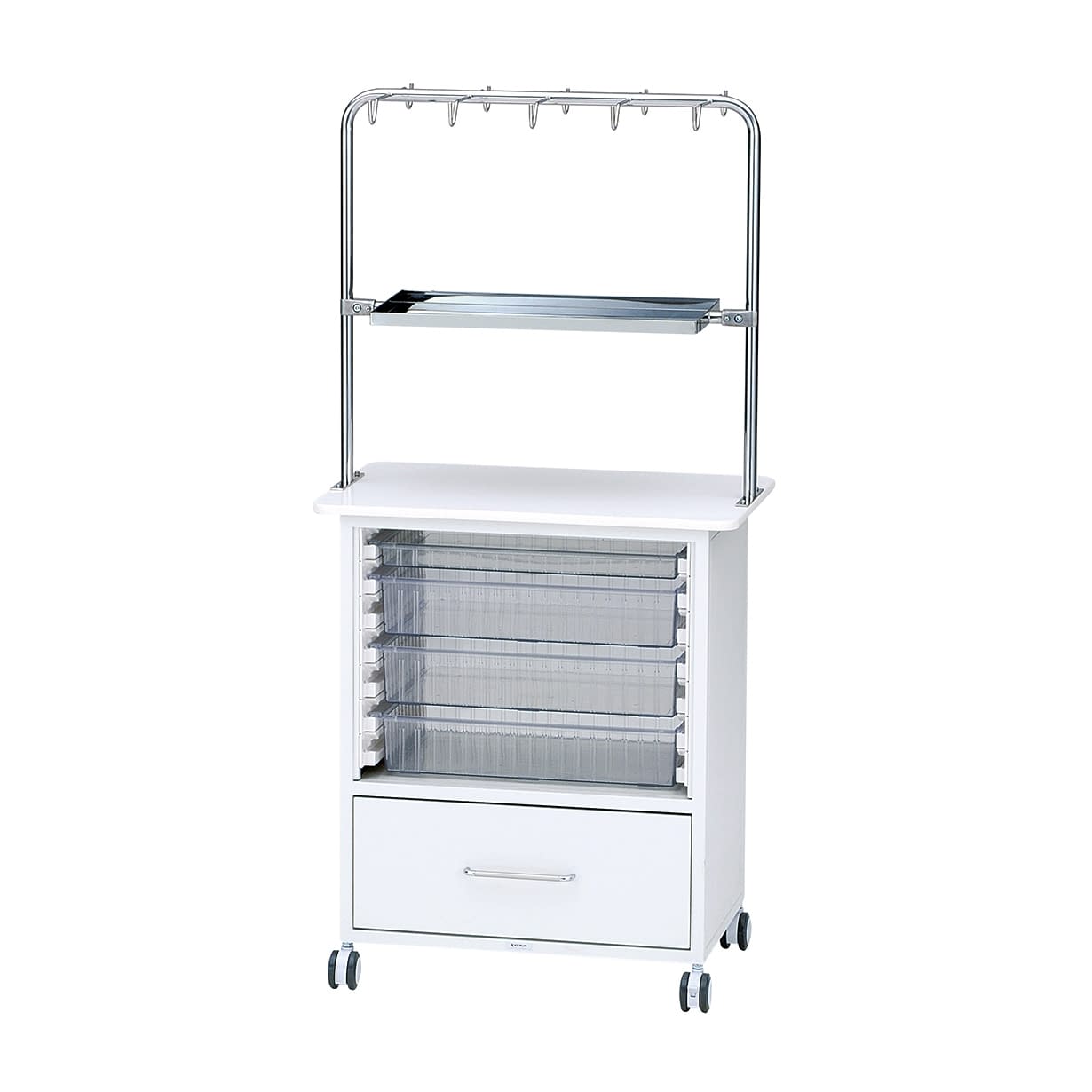 ワーキングテーブル両面タイプ(架台付 引出付タイプ 24-5101-0001 透明 ケルン KC-710-01S(ヒキダシツキ)