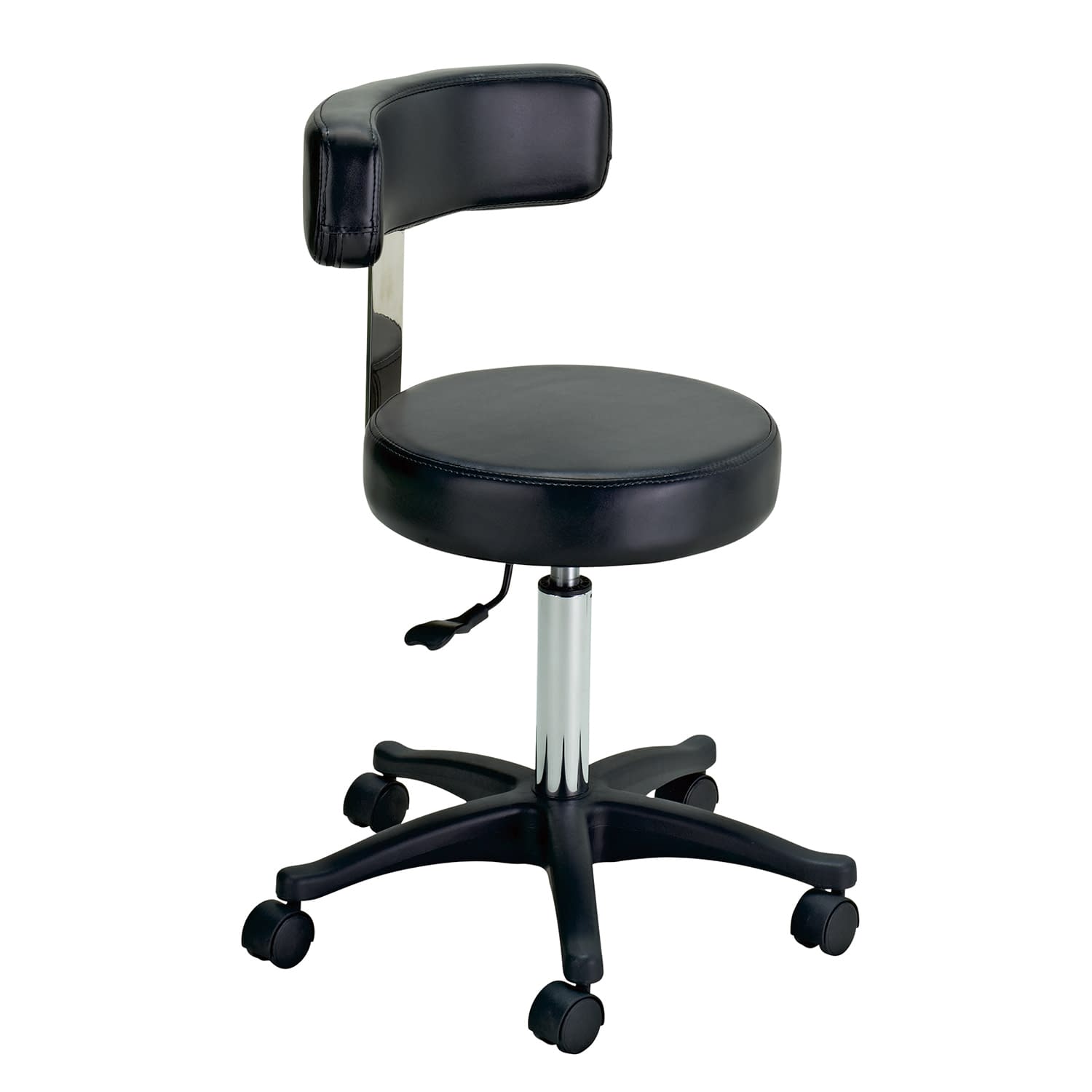 マツヨシSNナースチェア(背付) 椅子 24-5251-01 MATSUYOSHI SN-CH008BK(ブラック)