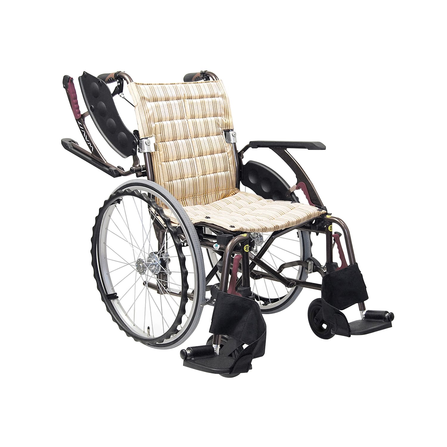 車いす(自走用)ウェイビットプラス 自走用 24-4858-1002 カフェモカNo．95 カワムラサイクル WAP22-40A(エアータイヤ)