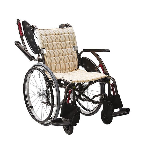 車いす(自走用)ウェイビットプラス 自走用 24-4858-0102 カフェモカNo.95 カワムラサイクル WAP22-42S(ソフトタイヤ)