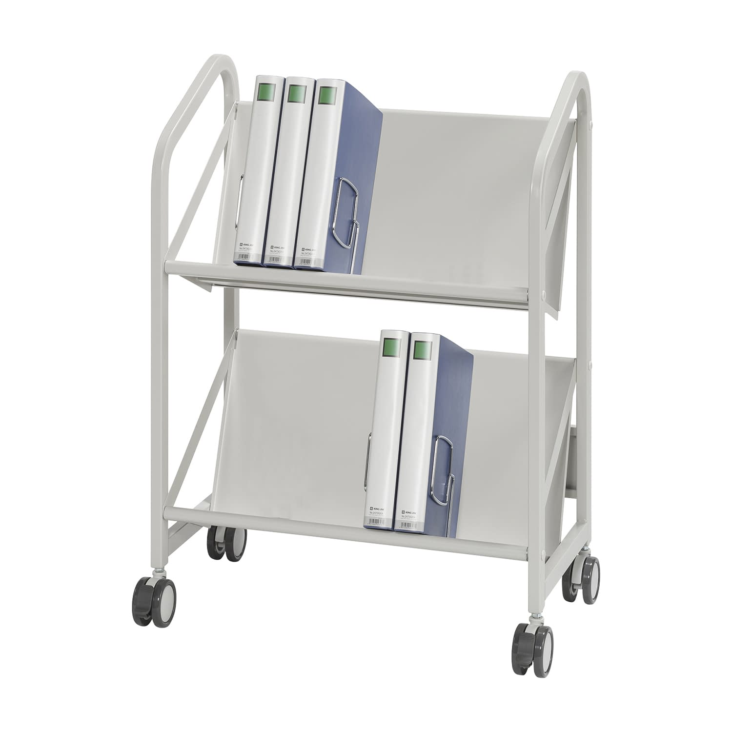 ファイルサポートワゴン(2段) 24-5607-01 クラウン CR-FSW260-W