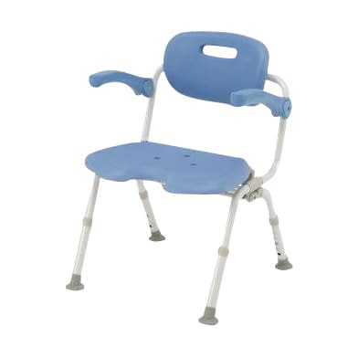 シャワーチェアワイドSPU型折りたた U型 24-4891-00 パナソニックエイジフリー PN-L41621A(ブルー)