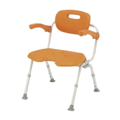 シャワーチェアワイドSPU型折りたた U型 24-4891-01 パナソニックエイジフリー PN-L41621D(オレンジ)