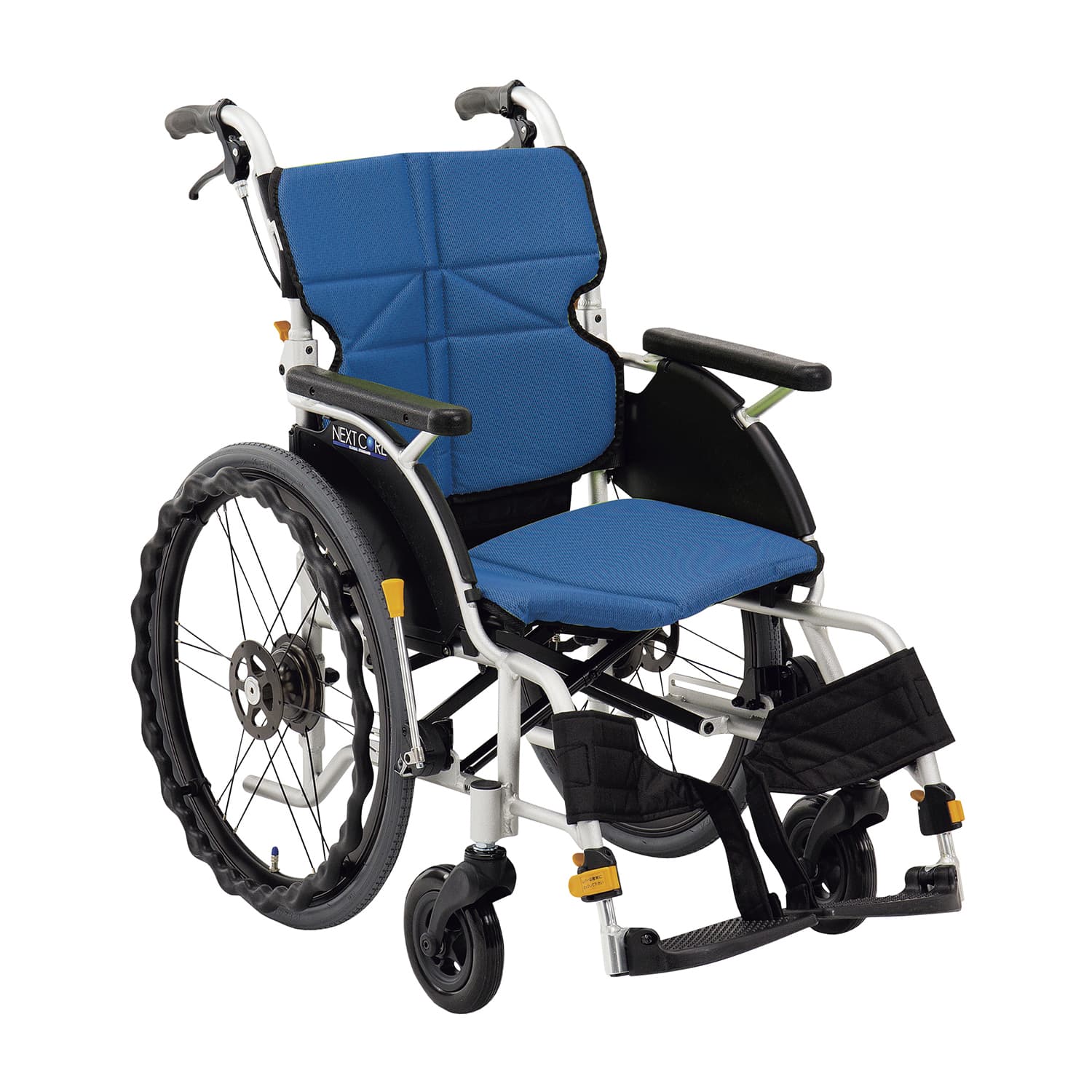 車いすネクストコアプチ(自走・アルミ 自走用 24-4863-0002 ブルー 松永製作所 NEXT-10B